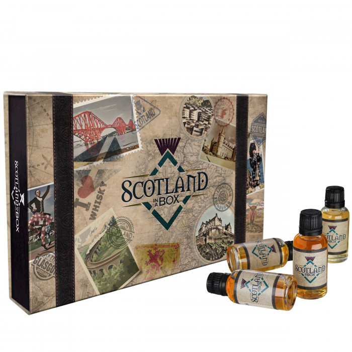 Scotland in a Box with bottles