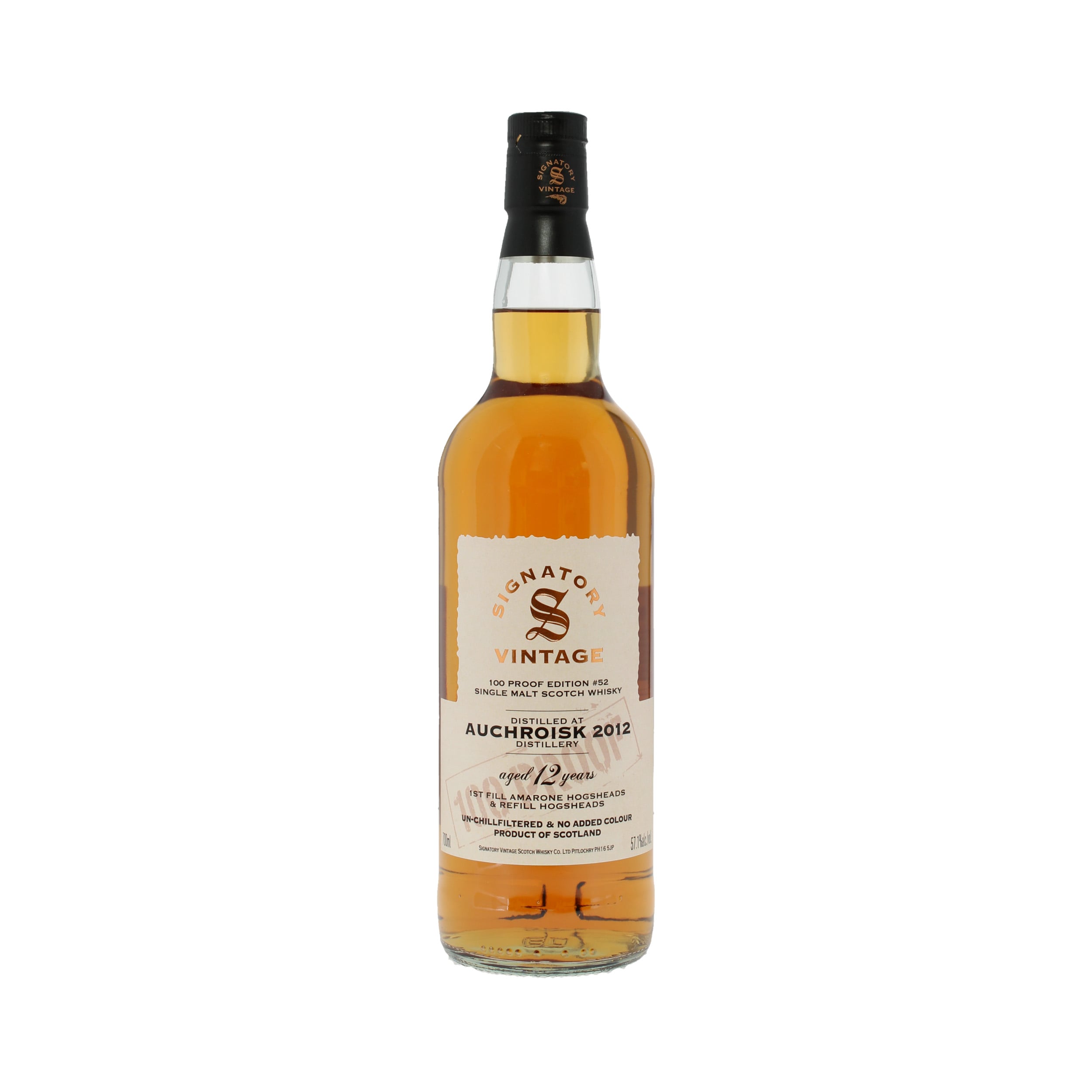 Signatory Vintage Auchroisk 2012 12 Year Old 100 Proof Edition 52
