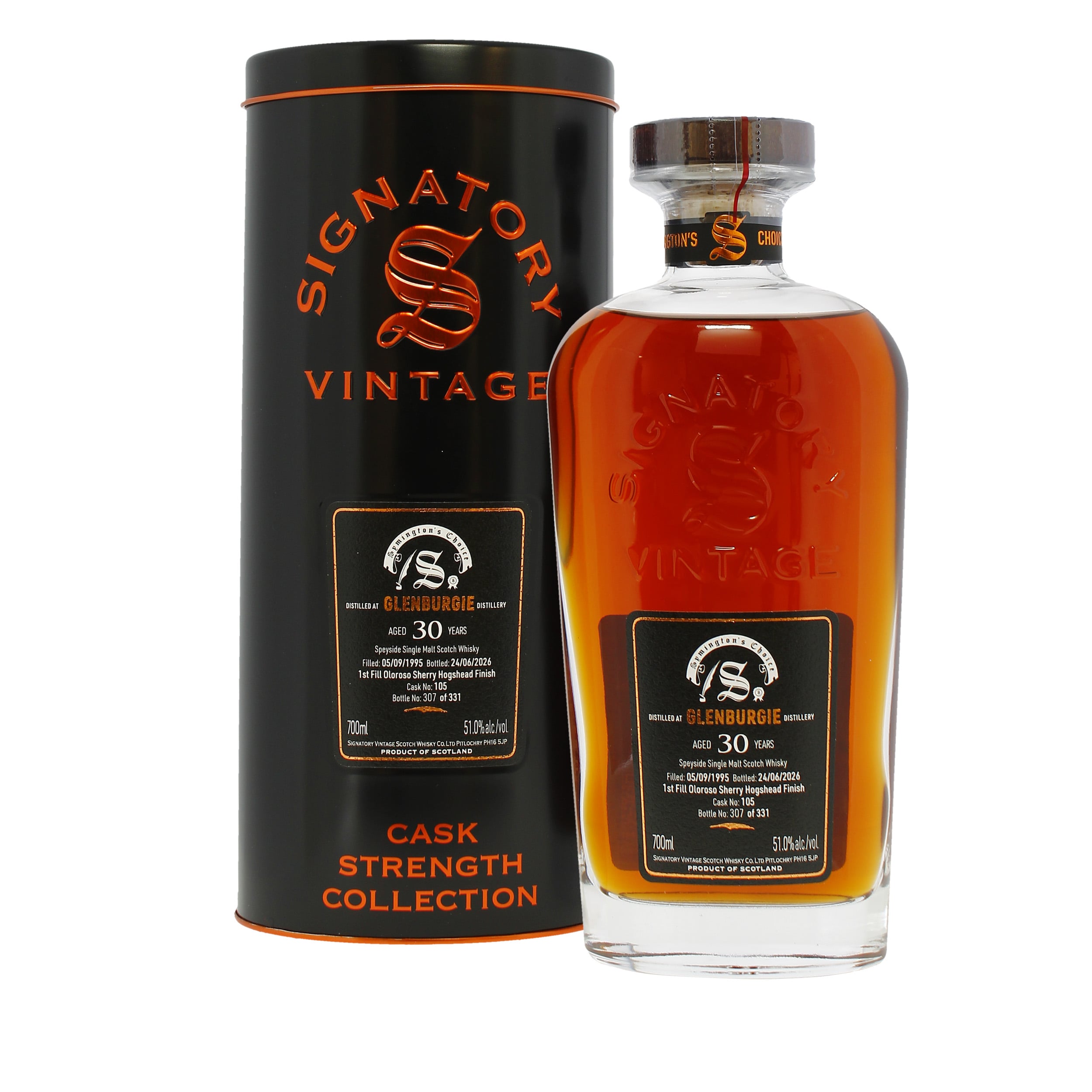 Signatory Vintage Glenburgie 1995 30 Year Old Symington's Choice #105 Oloroso Cask