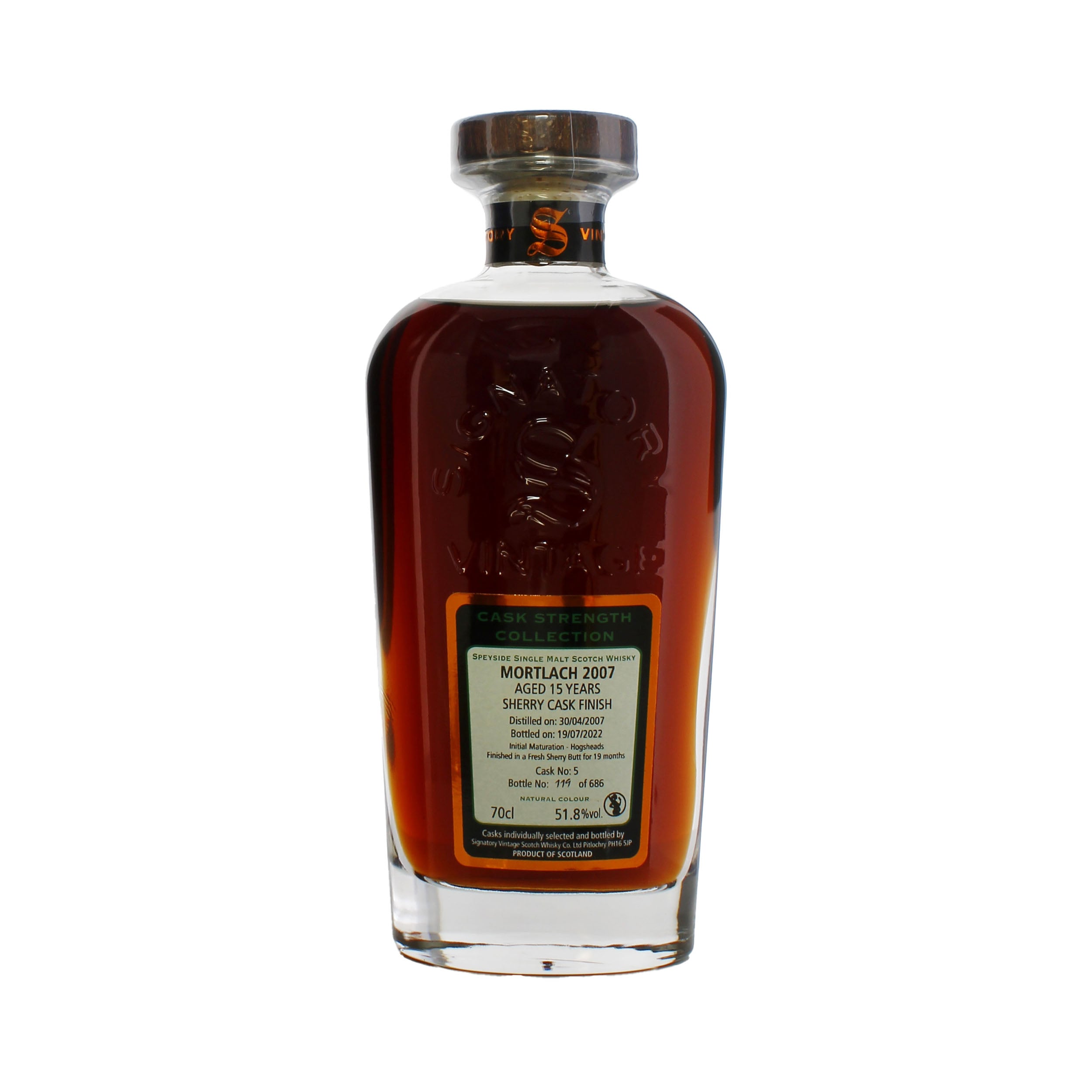Signatory Vintage Mortlach 2007 15 Year Old Sherry Finish