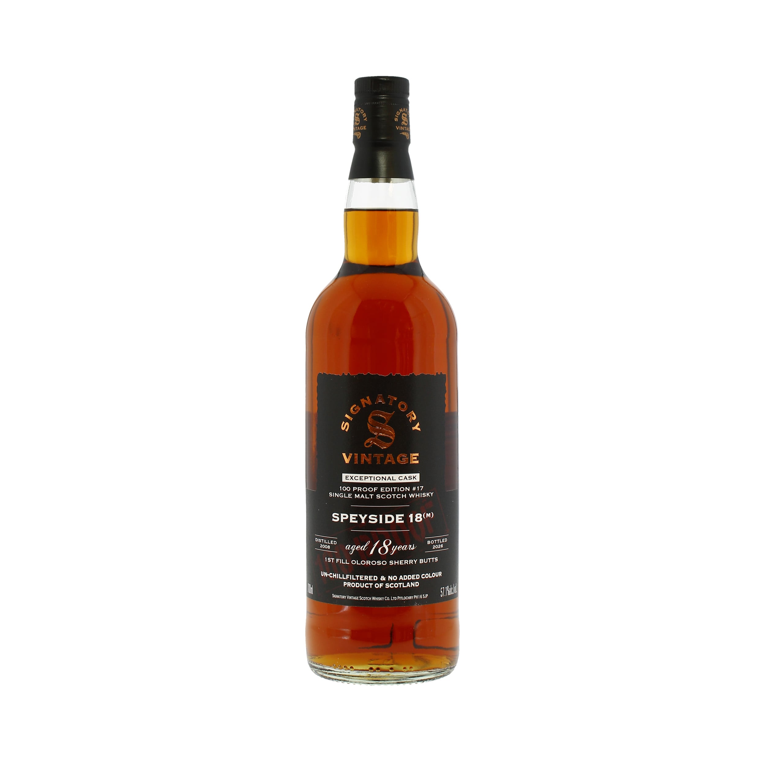 Signatory Vintage Speyside (M) 18 Year Old 100 Proof Exceptional Cask Edition #17