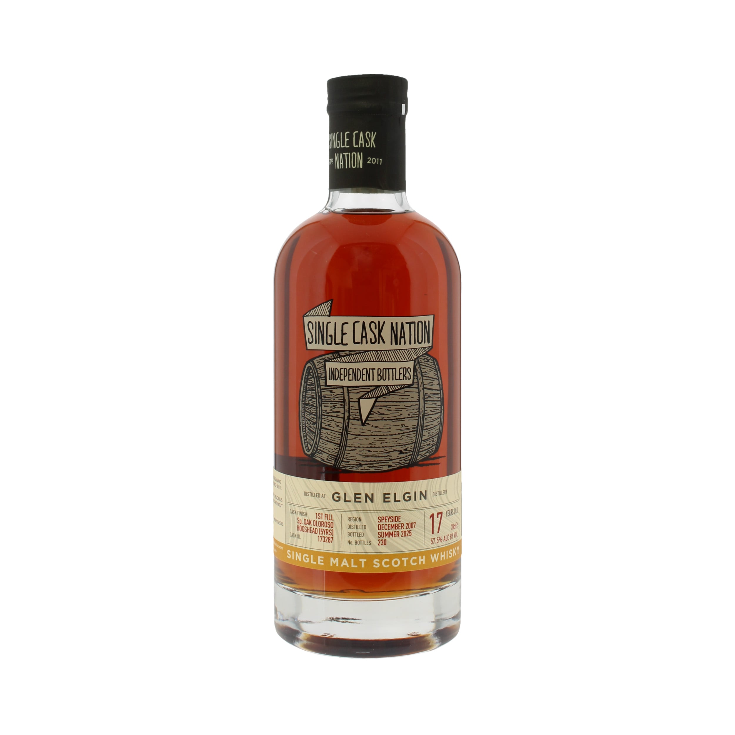 Single Cask Nation Glen Elgin 2007 17 Year Old #173287 Limited