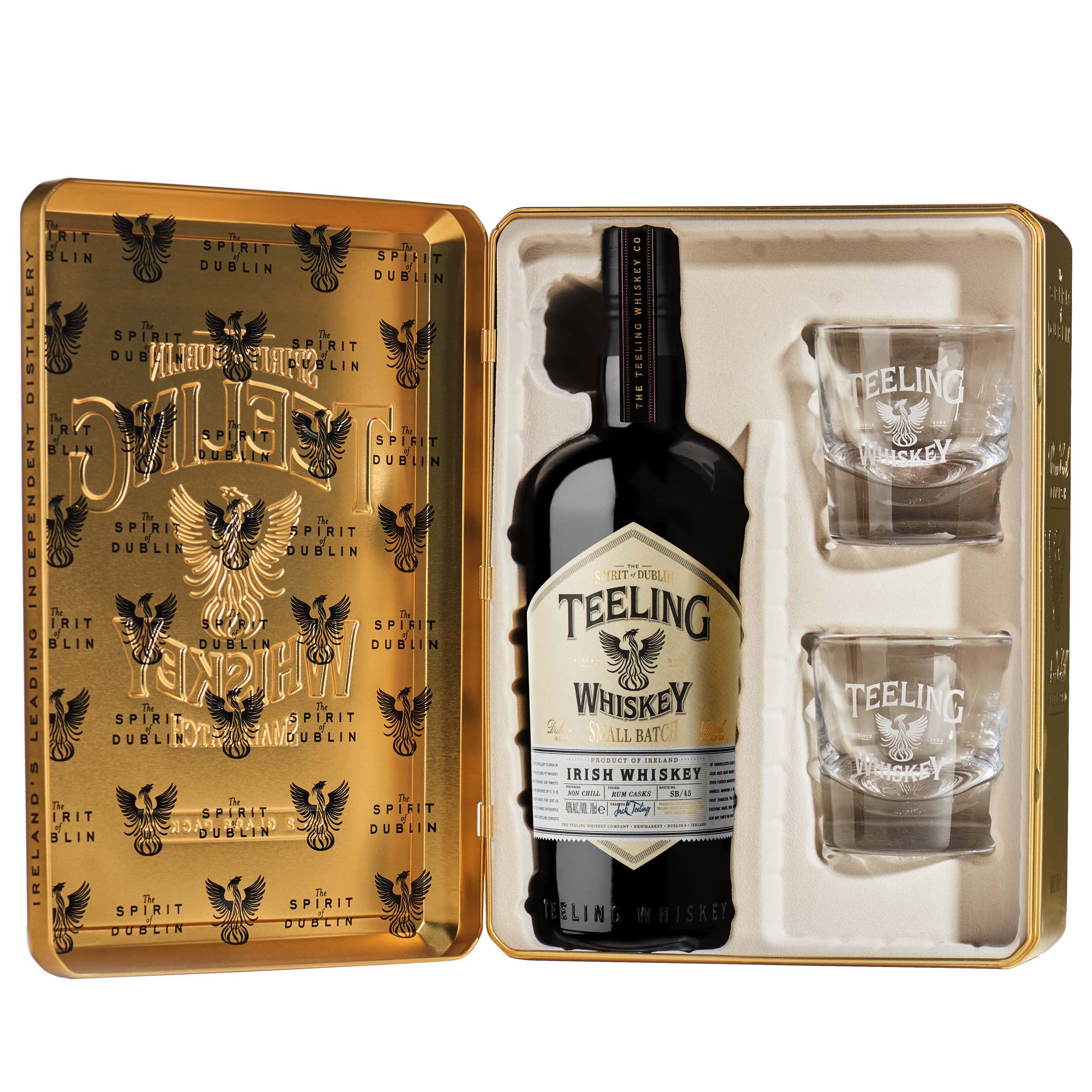 Teeling Small Batch Gold Gift Tin with 2 Glasses The Whisky Shop