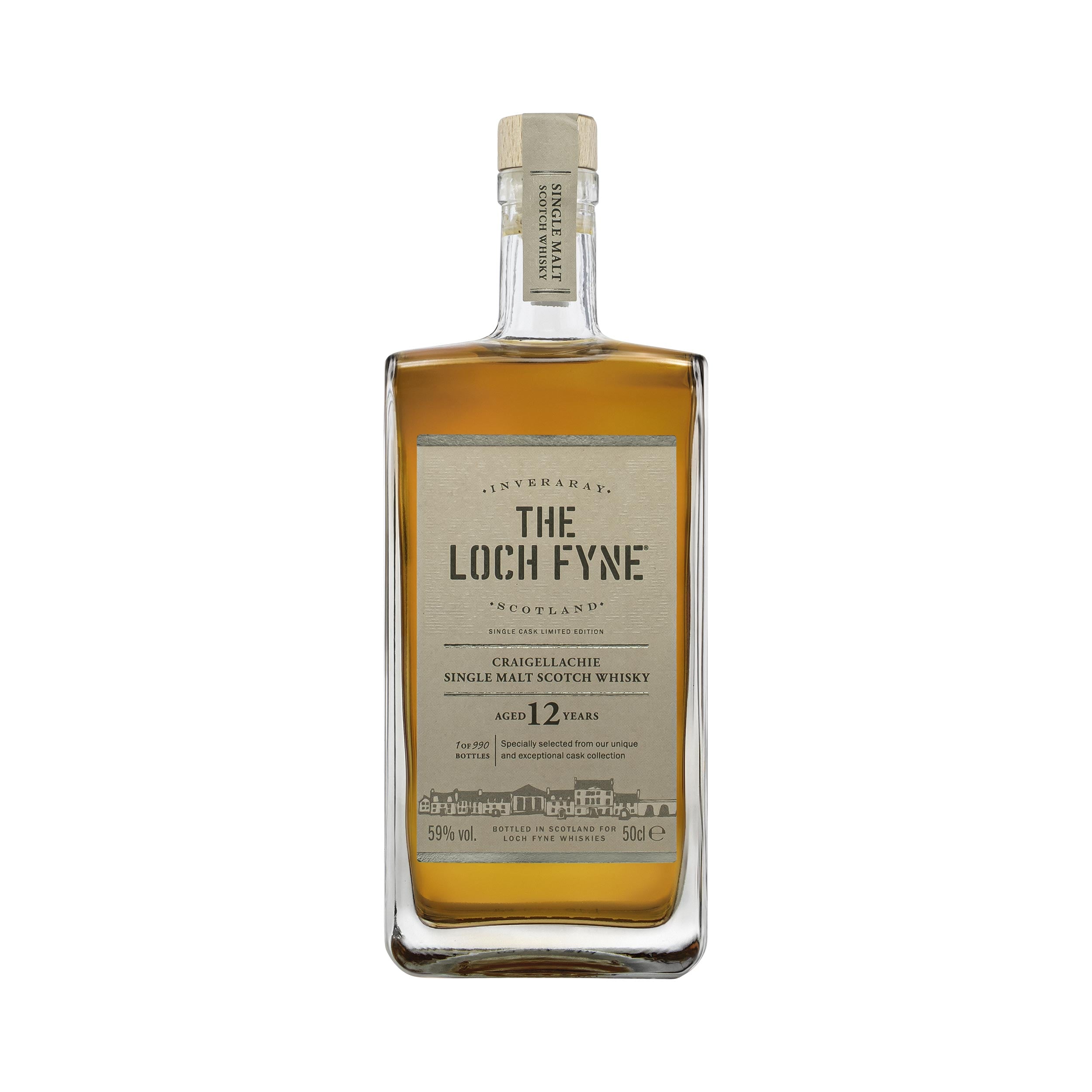 The Loch Fyne Craigellachie 12 Year Old Limited Edition Single Cask Speyside Single Malt Scotch Whisky 50cl