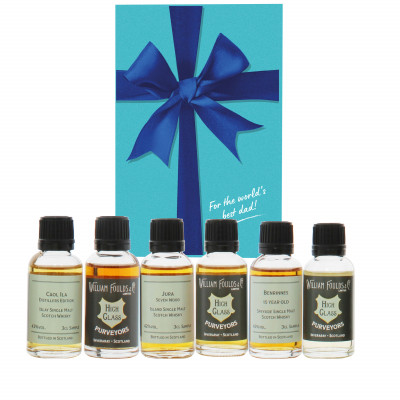 World's Best Dad Ribbon Blue 6x3cl Whisky Gift Pack