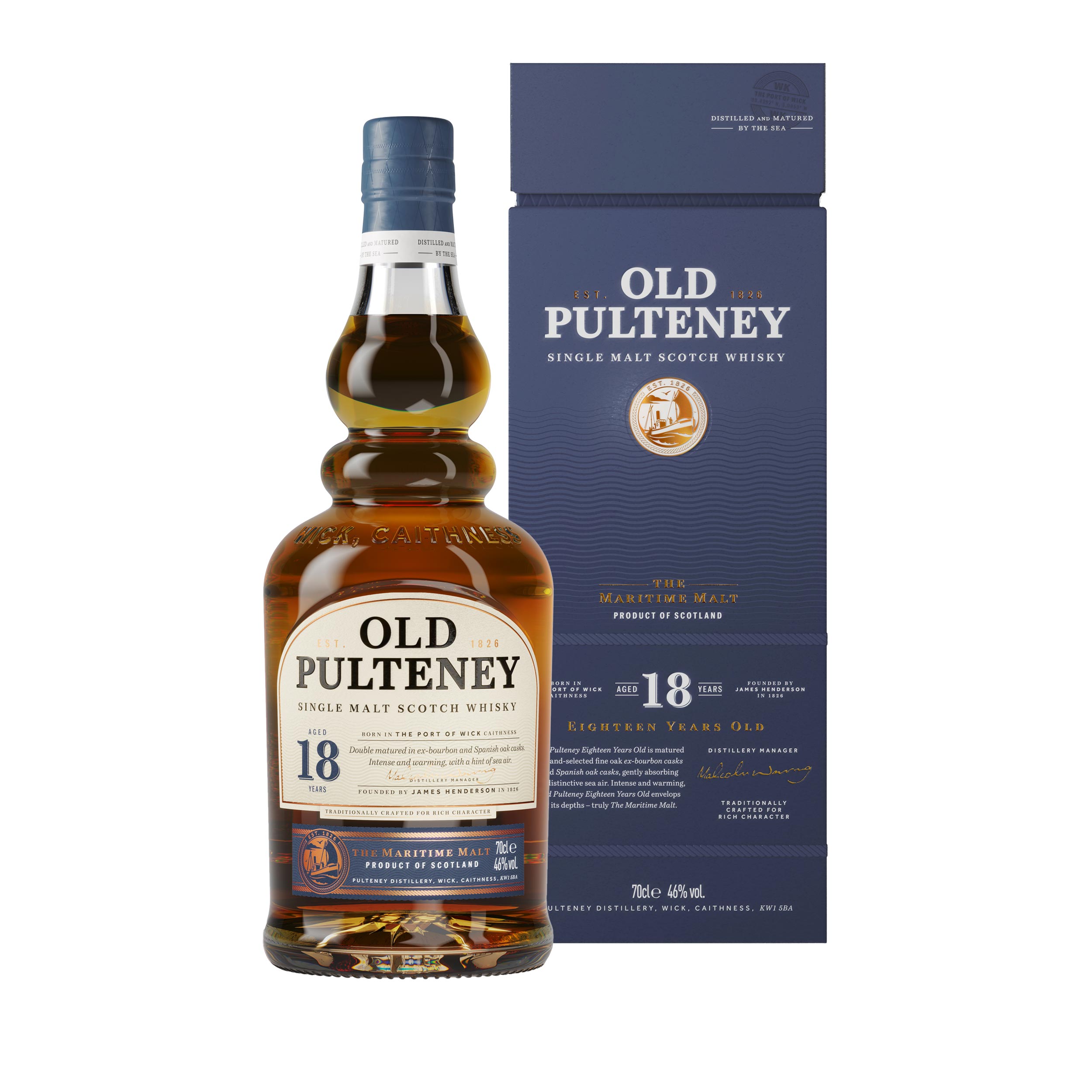 Old Pulteney 18 Year Old Highland Single Malt Scotch Whisky 70cl